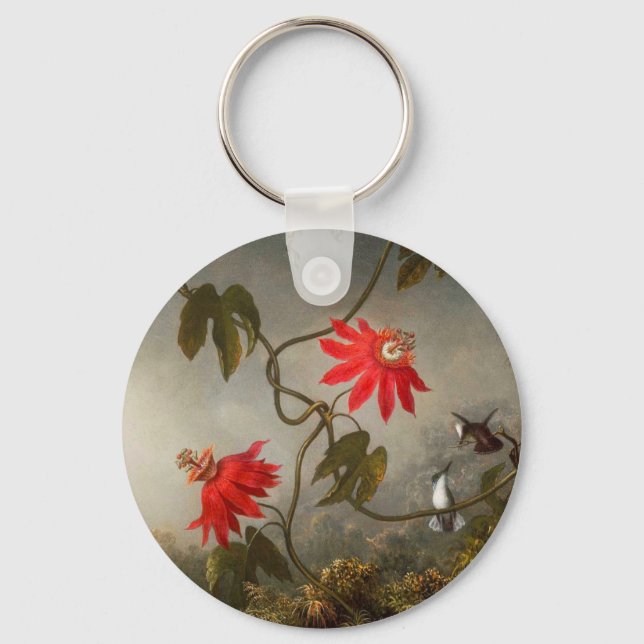 Llavero Flores de pasión con cabeza de Hummingbirds (Anverso)