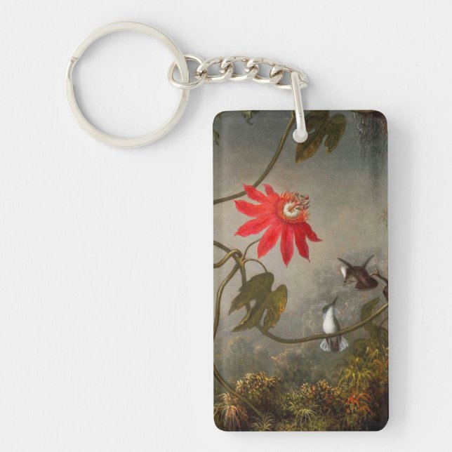 Llavero Flores de pasión con cabeza de Hummingbirds (Frente)