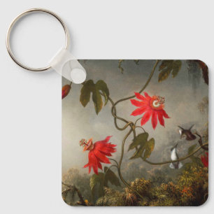 Llavero Flores de pasión con cabeza de Hummingbirds