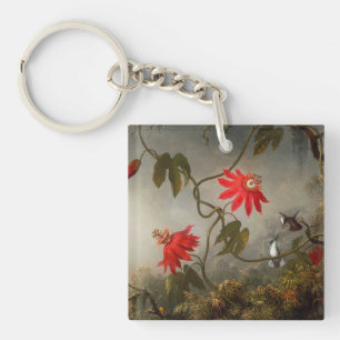 Llavero Flores de pasión con cabeza de Hummingbirds