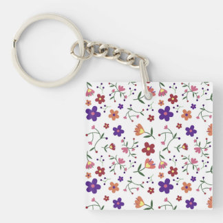 Llavero flores de patrón-