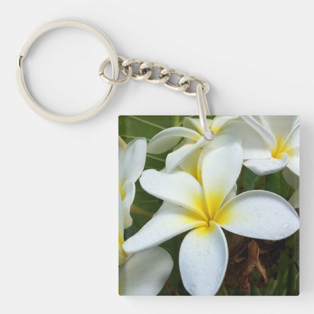 Llavero Flores de plumeria de Hawái (Frente)