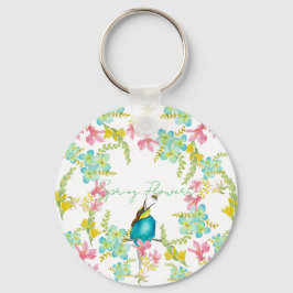 Llavero Flores de primavera acuarela