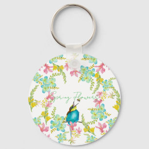 Llavero Flores de primavera acuarela
