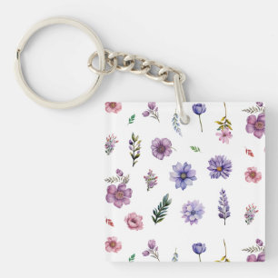 Llavero Flores de primavera acuarela conjunto del núcleo d