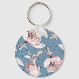 Llavero Flores de primavera, hojas, diseño sin fisuras
