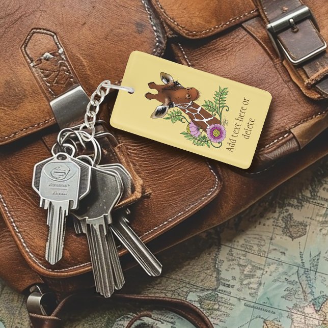 Llavero Flores de retrato amarillo de jirafa (Subido por el creador)