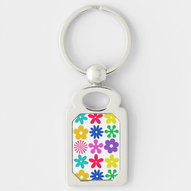 LLAVERO FLORES DE RETRO DE GROOVY (Anverso)