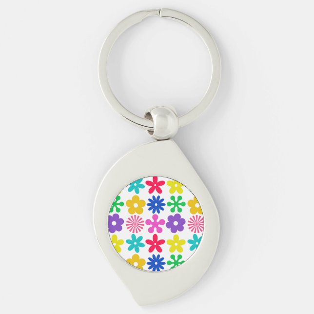 LLAVERO FLORES DE RETRO DE GROOVY (Anverso)
