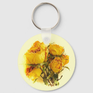 Llavero Flores de rosa amarilla seca