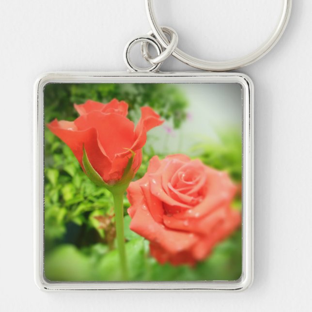 Llavero Flores de Rosa románticas (Frente)