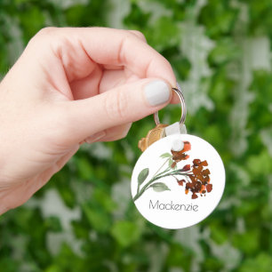 Llavero Flores de Rústico Salvaje Naranja quemado Person