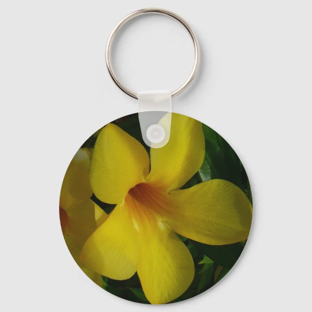 Llavero Flores de trompeta doradas II tropicales (Anverso)