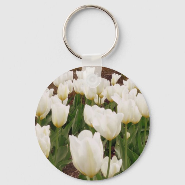 Llavero Flores de tulipanes blancos (Anverso)