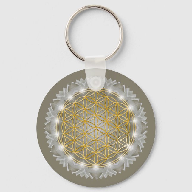 Llavero FLORES DE VIDA - Luz de Geometrio Sagrada 1 (Anverso)
