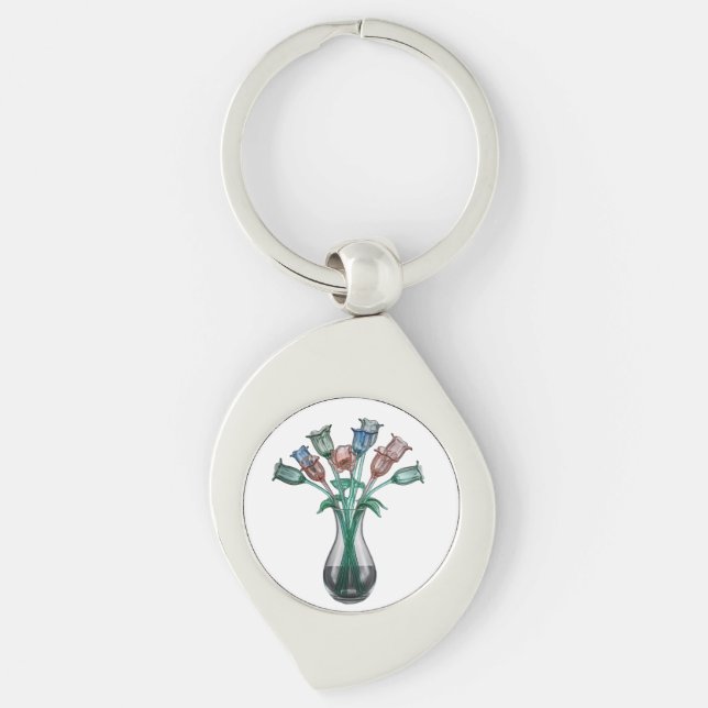 Llavero Flores de vidrio (Anverso)