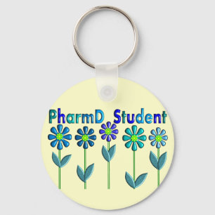 Llavero FLORES del AZUL del estudiante de PharmD