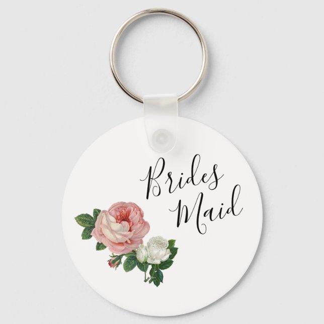 Llavero Flores elegantes y modernas rosas rosas rosas novi (Anverso)