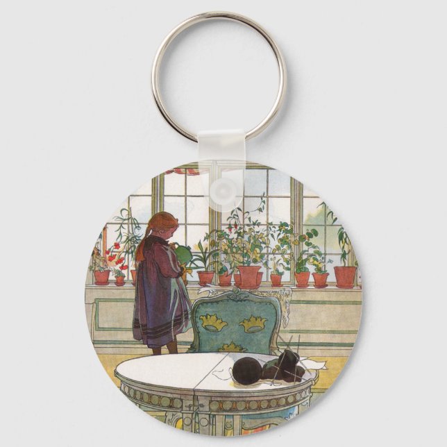 Llavero Flores en el Windowsill por Carl Larsson (Anverso)