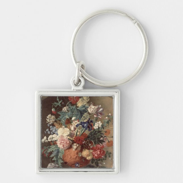 Llavero Flores en un florero de la terracota, 1736 (Frente)