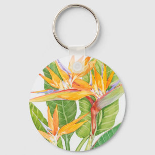 Llavero Flores exóticas acuarela