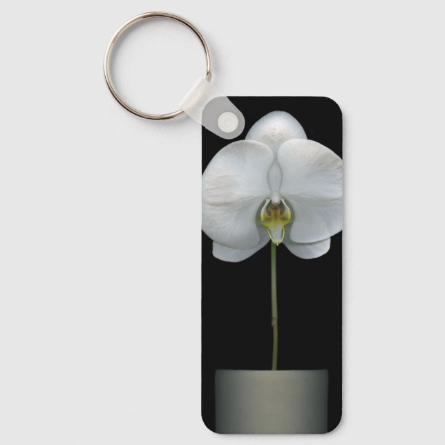 Llavero Flores | Flor de orquídeas blancas (Anverso)