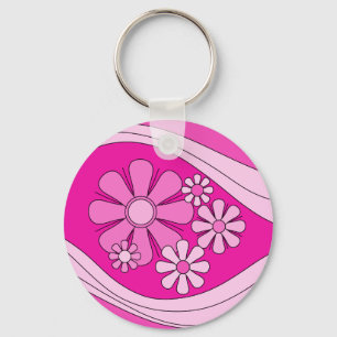 Llavero Flores Floral Daydream Retro Hot Pink 60's