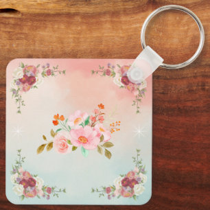 Llavero Flores Florecientes, Romance Floral Vintage