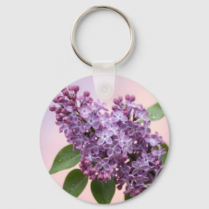 Llavero Flores frescas de lila púrpura Floral de primavera