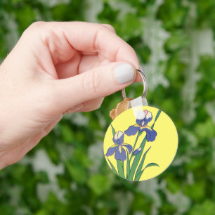 Llavero Flores Iris De Jardín Primaveral Floral Antiguo