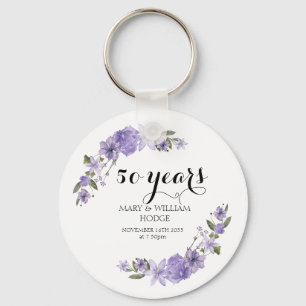 Llavero Flores moradas de lavanda 50 aniversario boda