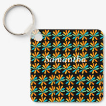 Flores naranja, Verde Y Azul