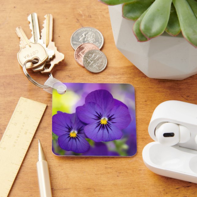 Llavero Flores | Pansies morados (Escritorio )