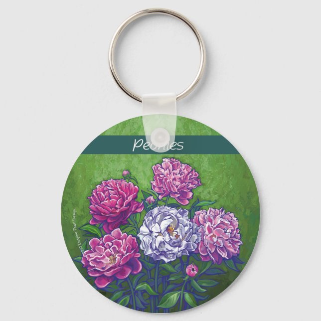Llavero Flores PInk y White Peony (Anverso)
