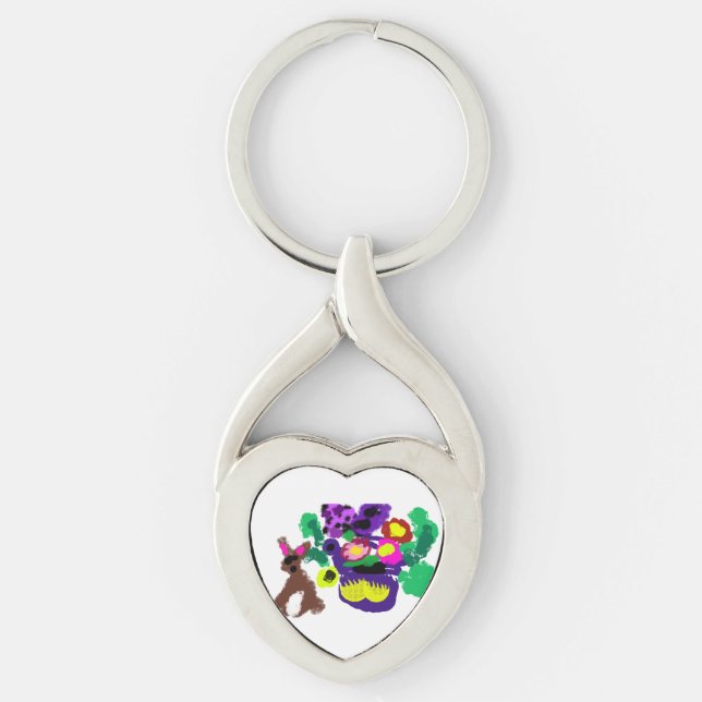 Llavero Flores primaverales Alegría de conejo (Anverso)