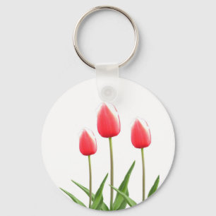 Llavero Flores rojas de tulipán de primavera