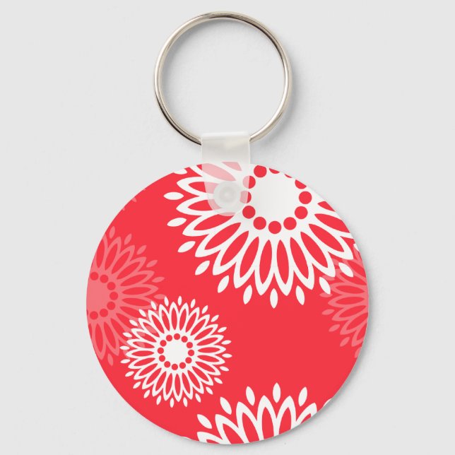 Llavero Flores rojas en verano Keychain (Anverso)
