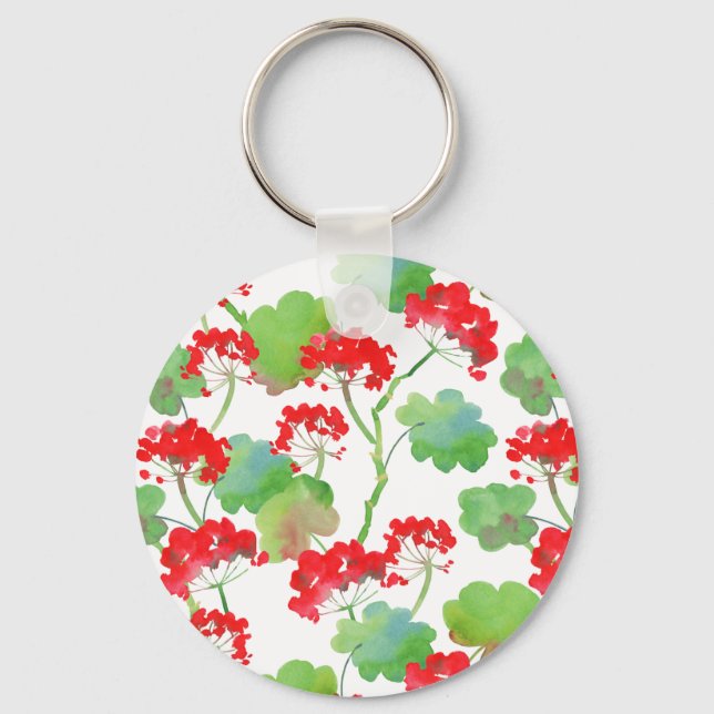 Llavero Flores rojas (Pelargonium) (Anverso)