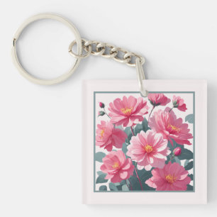 Llavero Flores Rosadas