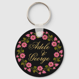 Llavero Flores rosadas | Nuestra cadena de claves Boda