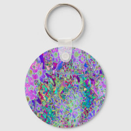 Llavero Flores rosadas y moradas trippy