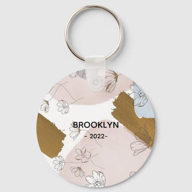 Llavero Flores rosas modernas (Anverso)