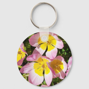 Llavero Flores rosas y amarillas