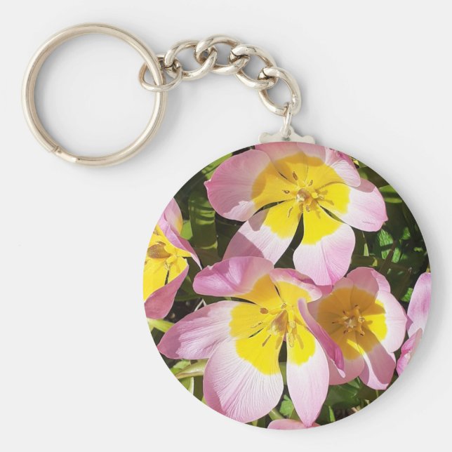 Llavero Flores rosas y amarillas (Frente)
