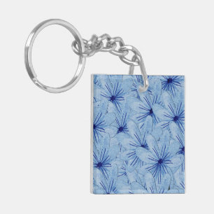 Llavero Flores salvajes azul acuarela Bouquet