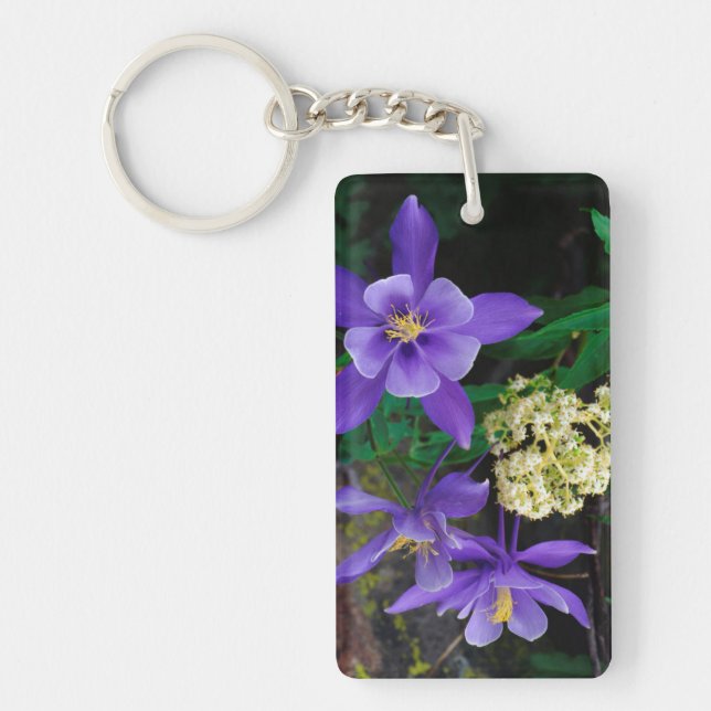 Llavero Flores silvestres de Aquilegia mutante (Frente)