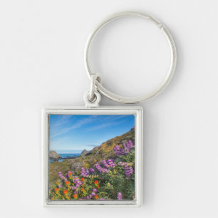 Llavero Flores silvestres de lupino y pincel de pintor