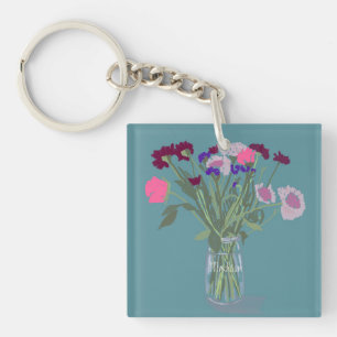 Llavero Flores silvestres dulces de Boho de bonito +Nombre