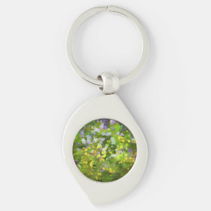 Llavero Flores silvestres Impasto Pintura - Arte de flores