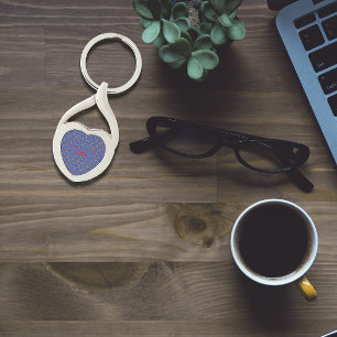 Llavero Flores silvestres nombre de patrón azul Metalizado